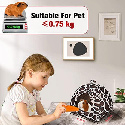 Mygeromon Guinea Pig Bed Rabbit Hideout Cuddle Cup (Leopard Print Style)