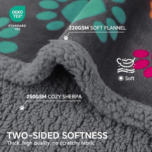 Luciphia Waterproof Dog Blanket Reversible Sherpa Fleece for Large Dogs Cat