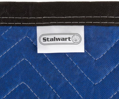 Moving Blankets - Set of 12 Dual-layer Padded Blankets - 80x73-Inch Oversized Quilts for Storage, Shipping, and Sound Deadening by Stalwart (Blue)
