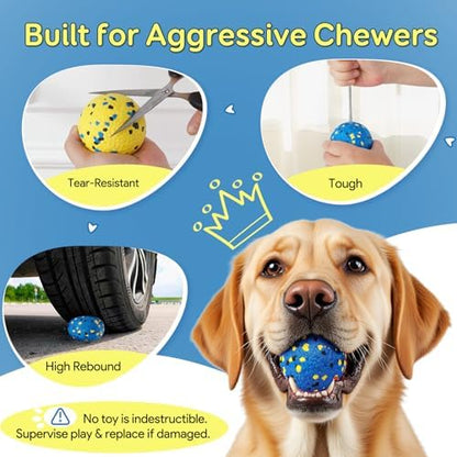 Kimee Dog Balls Tennis Balls Dog Chew Toys for Aggressive Chewers ETPU 4Pcs