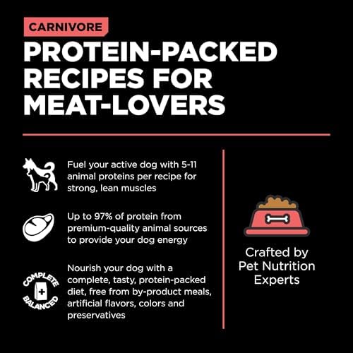 Go! Solutions Carnivore Salmon + Cod Grain-Free Dry Dog Food, Our Highest-Protein Kibble Made with Real Meat & Fish, Chicken-Free Recipe, for Puppies, Adults & Seniors, 22 lb Bag