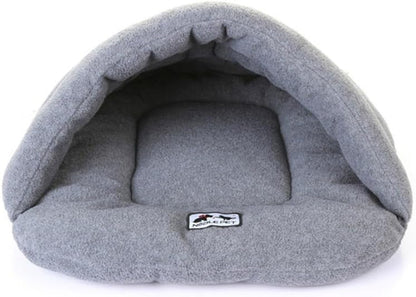 POPETPOP Cat Cave Dog Sleeping Bag Bed Cotton-Padded Warm Sleeping Bag Liner Snuggly Sleep Mat for Kitten Puppy Rabbit Guinea Pig Indoor Couch Floor Car Seat Grey Size S