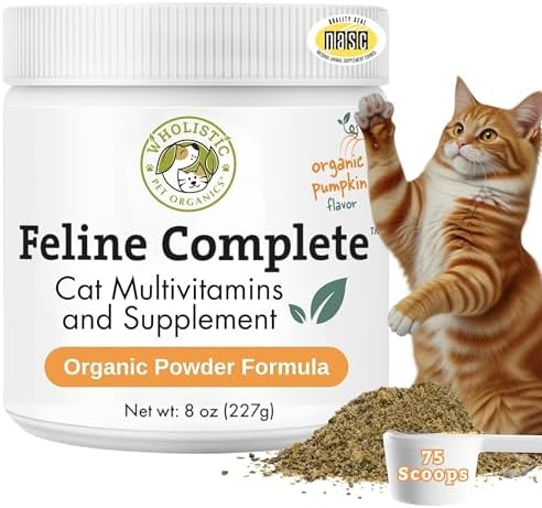 Organic Cat Vitamins, 8 oz, 75 Scoops, Essential Nutrients for Cats