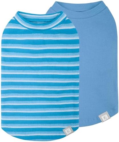 KYEESE 2Pack Waffle Dog Shirt for Small Dogs Striped Dog Sweater Tank Top