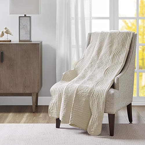 Madison Park Luxe Damask Stitching Throw Blanket, 60"x72"