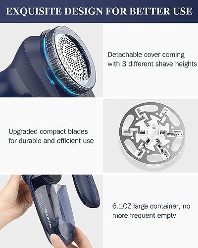 BEAUTURAL Fabric Shaver and Lint Remover, Portable Sweater Defuzzer