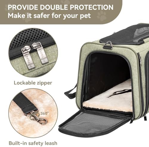 Petsfit Medium Double Expandable Cat Carrier for Cats and Small Dogs