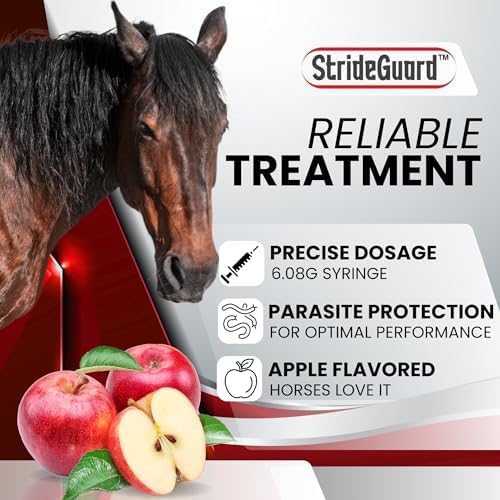 Horse Ivermectin Paste 1.87% – Apple Flavored Oral Horse Dewormer Syringe – 6.08g Tube Treats Horses Up to 1250 LB [Pack-24]
