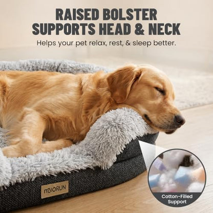 Miorun Fluffy Orthopedic Dog Beds Large Sized Dog, 40" Bolster Sofa Bed