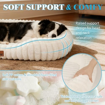 Orthopedic Dog Bed, Calming Bolster Dog Couch for Large Size Dogs