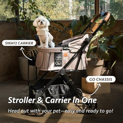 Sway2 Pet Car Seat and Carrier, 2-in-1 Booster Seat for Small Dogs and Cats