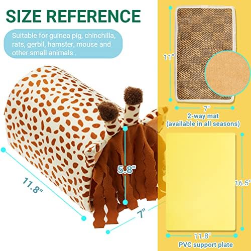 Guinea Pig Hideout, Fleece Tunnel House Small Pet Cage Accessories