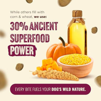 Natural Farm High Protein Dry Dog Food for All Life Stages with Collagen, Every Bag Contains 70% Beef & Pork and 30% Ancient Super Food Grains, Complete and Balanced Nutrition, 22.5 Lbs. Bag