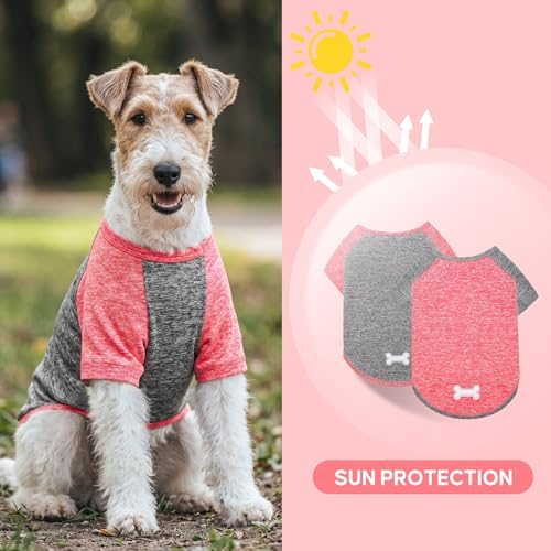 KYEESE 2Pack Dog Shirt for Small Dogs Sun Protection Tank Top with Sleeves