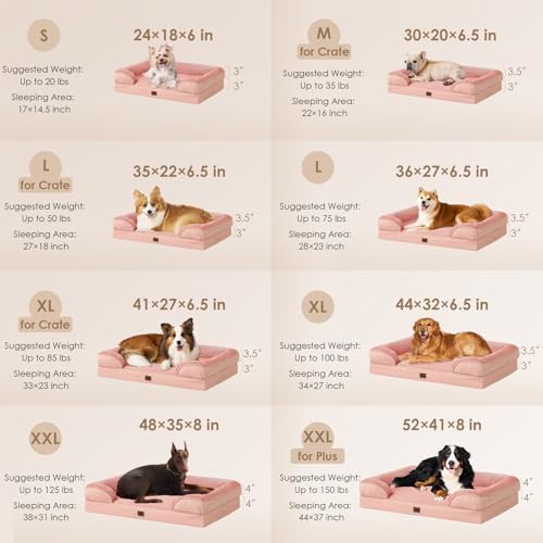 EHEYCIGA Orthopedic Dog Beds Large Sized Dog, Waterproof Washable Pet Bed