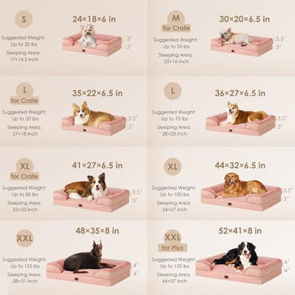 EHEYCIGA Orthopedic Dog Beds Large Sized Dog, Waterproof Washable Pet Bed