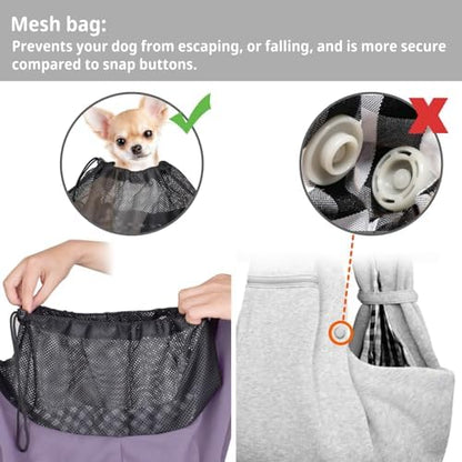 CUBY Adjustable Dog Cat Sling Carrier with Padded Hard Bottom Pet Carrier Sling Soft Carrying Puppy Bag for Small Dogs Cats Outdoor Travel(Purple)