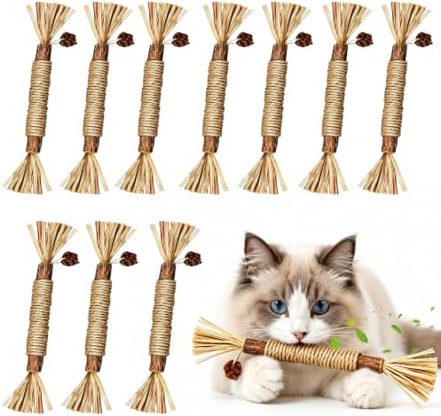 BAWAN Silvervine Sticks Cat Chew Toys for Indoor Cats Dental Care Teeth Cleaning, Natural Kitten & Cat Teething Toys for Health, Cat Chew Stick Suitable for All Breeds of Aggressive Chewers Cat
