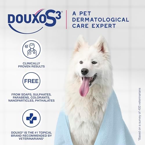 Douxo S3 Calm Dog Shampoo for Itchy Skin Relief, Dog Shampoo for Allergies and Itching, Soothes Itchy, Irritated or Allergic Skin For Dogs and Cats, 6.7 fl oz