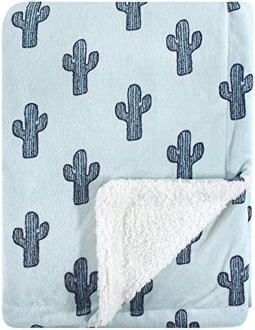 Yoga Sprout Mink Blanket with Sherpa Backing, Cactus