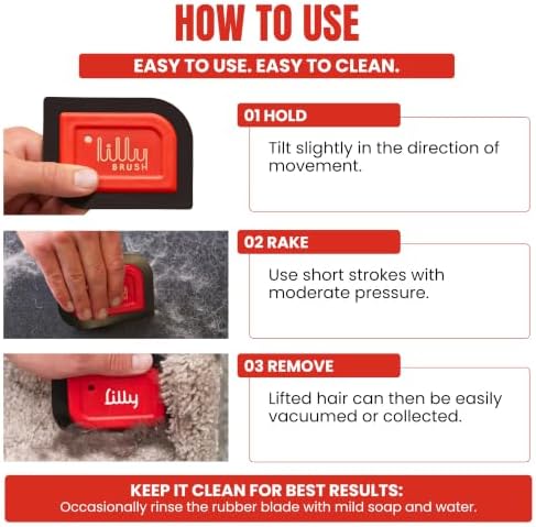 Lilly Brush Mini Pet Hair Detailer | Reusable Fur Remover for Car Interior, Carpet, Couch & Furniture