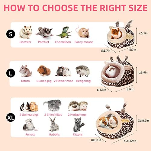 LEFTSTARER Guinea Pig Rat Bed and Hideout for Ferret Hedgehog Sleep and Hide, Hamster Small Pet Animals Supplies Toy Cage Accessories Nest