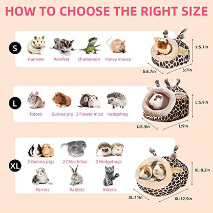 LEFTSTARER Guinea Pig Rat Bed and Hideout for Ferret Hedgehog Sleep and Hide, Hamster Small Pet Animals Supplies Toy Cage Accessories Nest