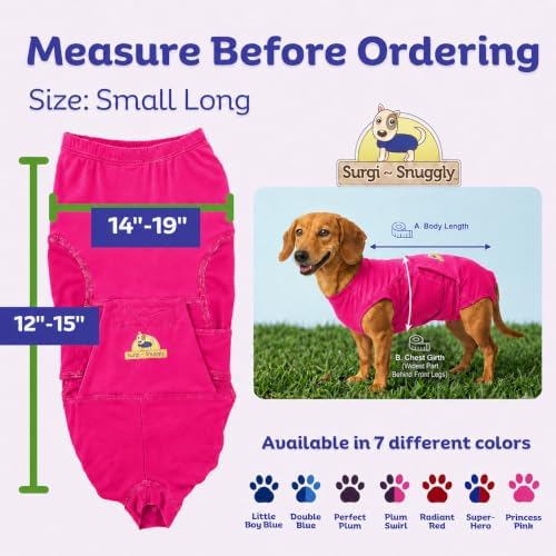 Surgi Snuggly Dog Surgery Recovery Suit, Cone Alternative, Spay/Neuter SL