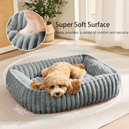 Orthopedic Large Dog Bed Calming Pet Sofa Bed 32''x24''Sage Grey