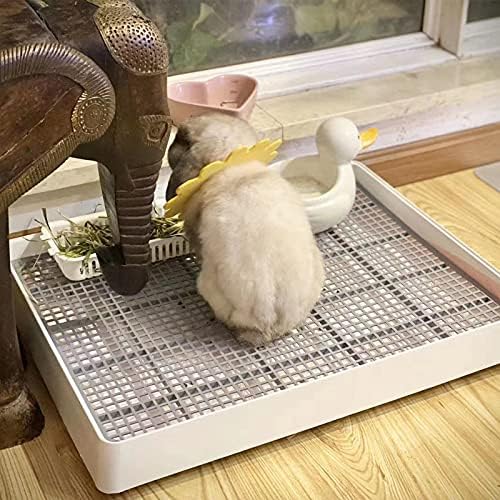 PODOO Rabbit Litter Box – Training Potty Tray for Guinea Pig & Small Pets · Spacious Grid Pan with Low Entrance, Easy-Clean & Odor-Resistant—Helps Keep a Clean Cage and Reduce Mess