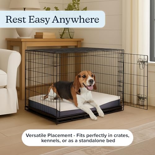 PETMAKER Orthopedic Pet Bed – 2-Layer Memory Foam Dog Bed with Removable Sherpa Cover – Comes with Additional Mattress Replacement Cover (Gray)