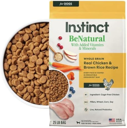 Instinct BeNatural Dry Dog Food, Whole Grain, Chicken & Brown Rice, 25 lb.