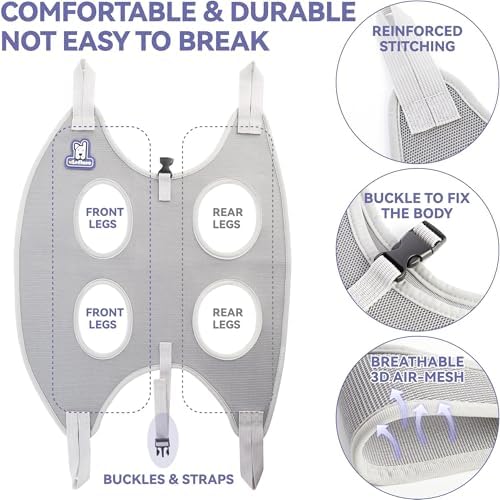 Loflaze Dog Grooming Hammock Harness for Dogs & Cats with Pet Nail Clipper Trimmer - Cat Hanger Sling for Trimming Clipping Nails- Dog Hammock Restraint Bag for Small Medium Large pet （ Purple S）