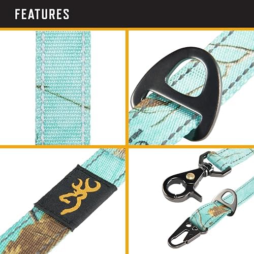 Browning Classic Camo Dog Leash, Realtree Xtra Seaglass, 6ft X 1in, Teal