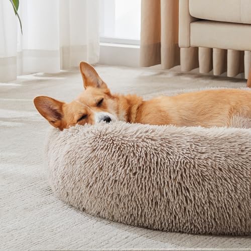 Western Home Calming Donut Medium Dog Bed Washable Pet Bed,30" Brown