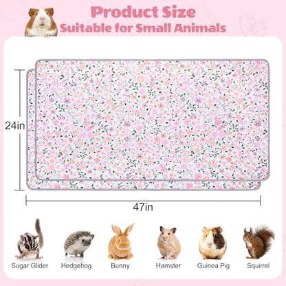 Unicorn Catcher 2 Pack Washable Guinea Pig Cage Liner, Waterproof Bedding