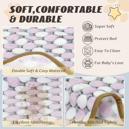 YedsIntu 6 Pcs Washable Guinea Pig Blankets Absorbent Small Animal Fleece Bedding Cage Liners Reusable Pet Pee Pad Sleep Mat Pad Cover for Hamster Ferret Rabbit Chinchilla Hedgehog (24" x 47")