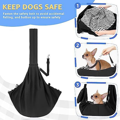 SlowTon Dog Carrier Sling - Thick Padded Shoulder Strap Adjustable, DB, M