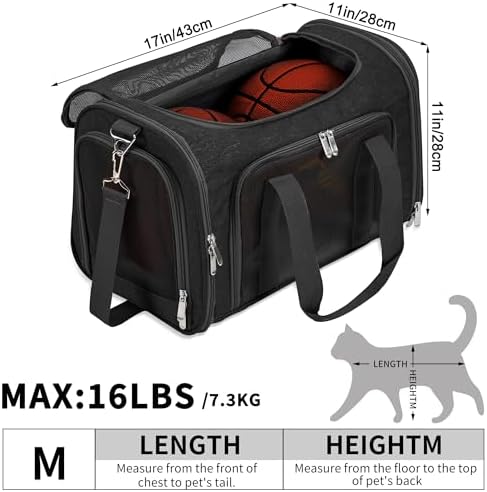 Soft-Sided Cat/Dog/Pet Carrier, Collapsible Pets Travel Carriers