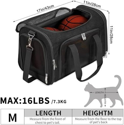 Soft-Sided Cat/Dog/Pet Carrier, Collapsible Pets Travel Carriers