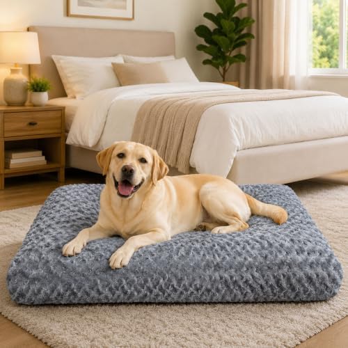 Extra Large Dog Bed, Plush Washable Pet Bed Mat, Dog Crate Bed 47"x31"