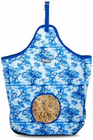 Jeffers Expression Top Loading Hay Bag for Horses & Livestock – Durable 600 Denier Hanging Hay Feeder, Water Resistant with Mesh Bottom, Easy Hanging Snap for Stall, Trailer, Travel, Equestrian Toile
