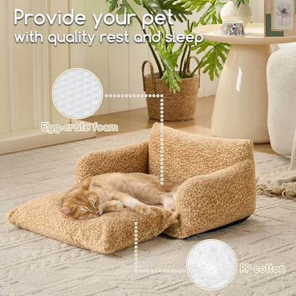 Hollypet Cat Bed Small Dog Orthopedic Couch Beds for Pets up to 13 lbs