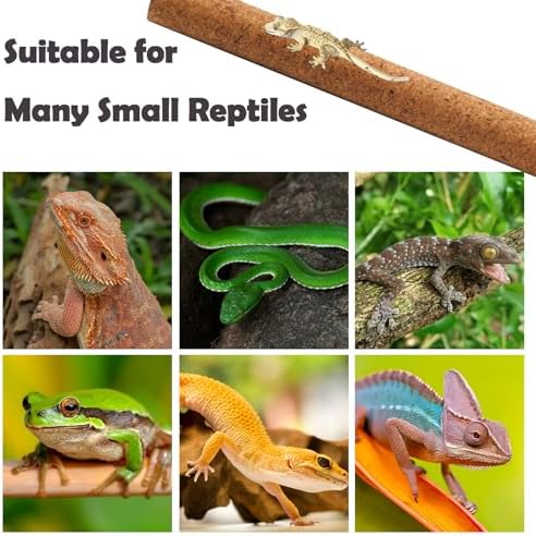 PINVNBY Cork Branches for Reptiles,2 Pcs Natural Wood Bearded Dragon Stick Snake Climbing Branch Habitat Log Decor for Tree Frog Lizard Gecko Spider Chameleon
