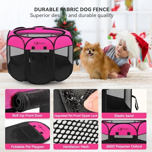 Siedihit Dog Playpen, Medium Puppy Pet Playpen, Dog Crate Tent Cage Indoor