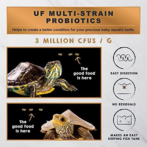 Ultra Fresh Floating Baby Turtle Food, All Natural Ingredients, Wild Sword Prawn, Calcium Vitamin D Enriched for Picky Aquatic Turtles, Baby Turtle Nutri Stick 1.6 oz