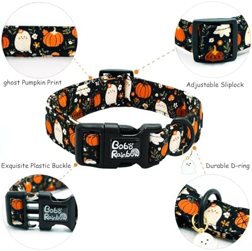 Halloween Fall Pumpkin Ghost Print Dog Collar for Small Dogs