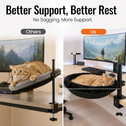 Cat Desk Bed|Foldable Clamp On Hammock for Gaming Desk|Supports Up to 45 lb