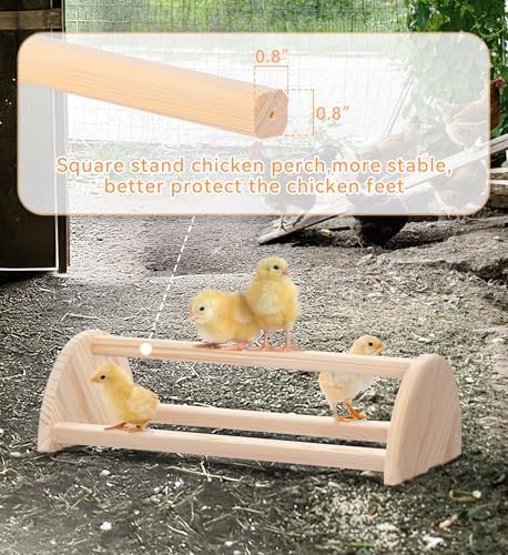 PETSFIT Baby Chick Roosting Bar, Anti-Rotation, Solid Wood, for Brooder