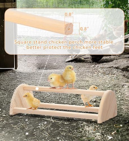 PETSFIT Baby Chick Roosting Bar, Anti-Rotation, Solid Wood, for Brooder